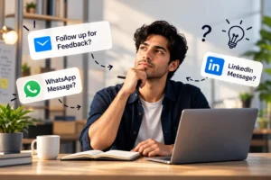 Thoughtful Follow-Up for Feedback shows a person thinking